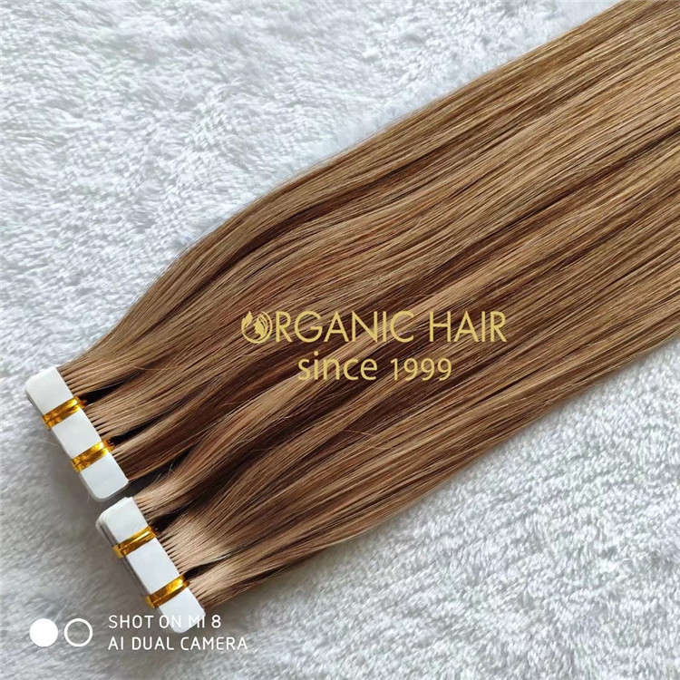 Full cuticle real human tape in hair extensions on sale A218